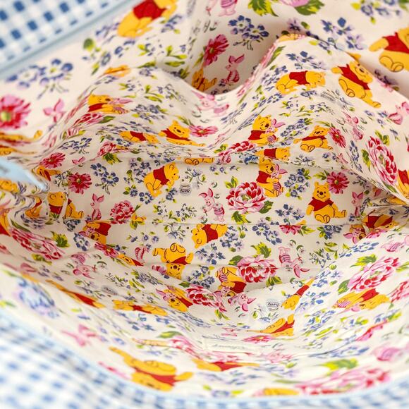 Vera Bradley Disney Winnie Pooh Tote Gingham Floral Cotton Eeyore Tigger Piglet - Picture 9 of 15